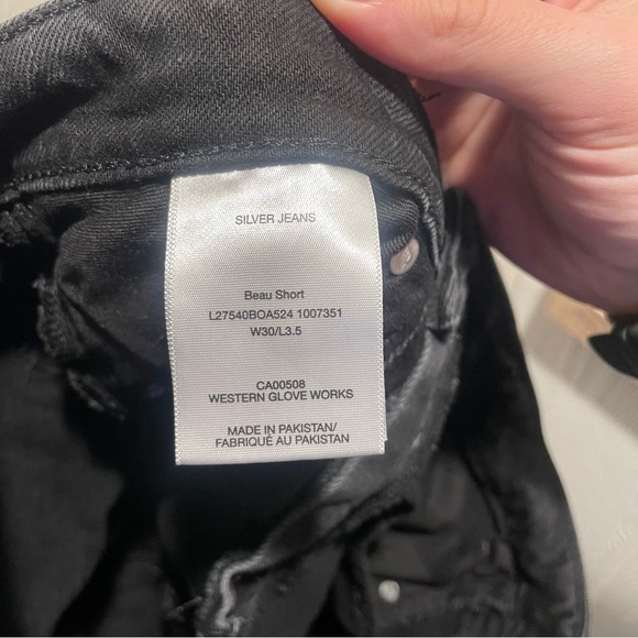 Silver Jeans Distressed Black Beau Shorts - Picture 2 of 6